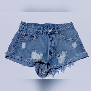 SHEIN Ripped Blue Jean Shorts